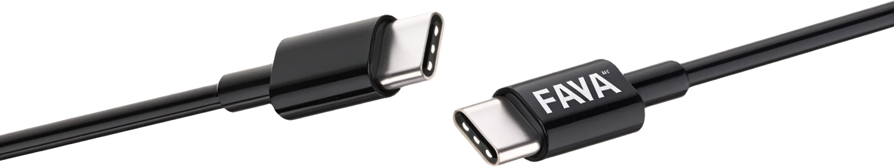 Black FAYA cable with USB-C connectors at both ends
